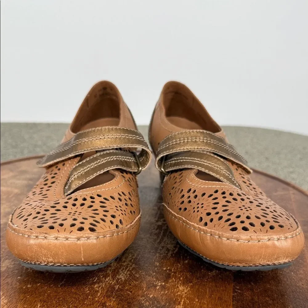Aravon Shoes Wm 8D Brown Leather Mary Jane Kitten Heel Loafers New Balance